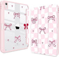 CISSOOK Case for iPad 11 inch (A16) 2025/10.9 inch iPad 10th Generation 2022 Buit in Pencil Holder Shockproof Cover Clear Back Shell Auto Wake/Sleep Bow Pink