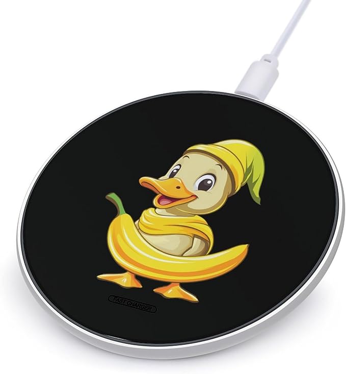Banana Duck Wireless Charger Anti-Slip Wireless Charging Pad Slim Charger Mat for Men Women