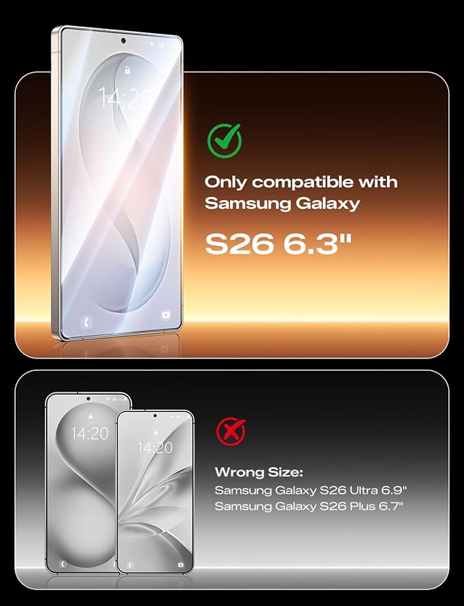 MAGIC JOHN 2PACK 3rd Gen for Samsung Galaxy S26 Screen Protector One-Pull Easy Install Smooth Touch Auto-Align Screen Support Fingerprint Unlock 9H Glass Anti-Scratch
