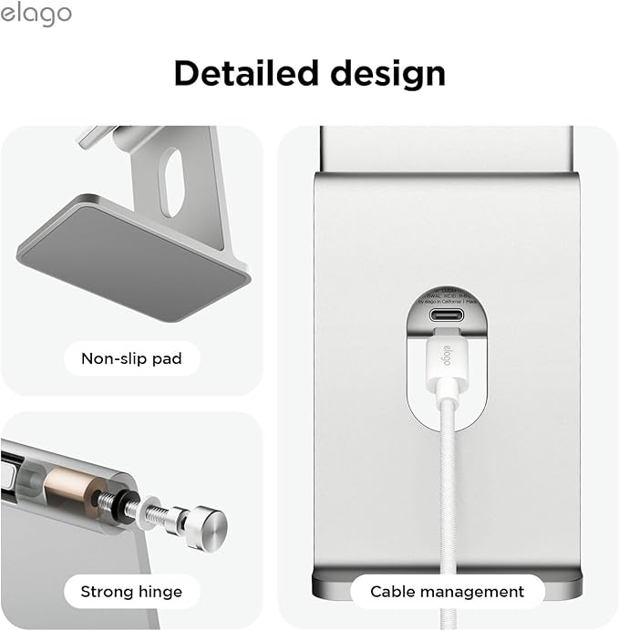 elago Qi2 Wireless Charging Stand for MagSafe Devices Qi2 Certified 15W Ultra-Fast Strong Magnet Adjustable Tilt Non-Slip Design for iPhone (White)