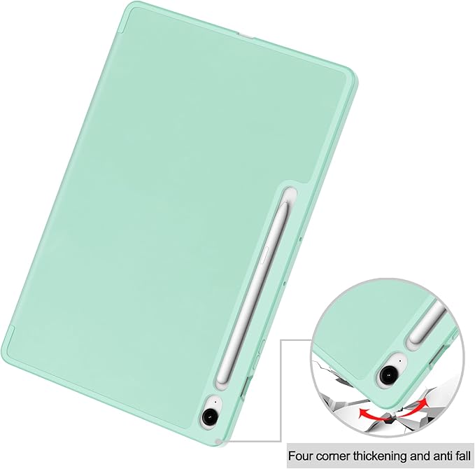 for Galaxy Tab S10 FE Plus Case 13.1 Inch 2025 (Model: SM-X620/SM-X626B) Trifold Stand Cover with S Pen Holder [Auto Wake/Sleep] PU Leather + Soft TPU Back Shell for Tab S10 FE+ 13.1Mint