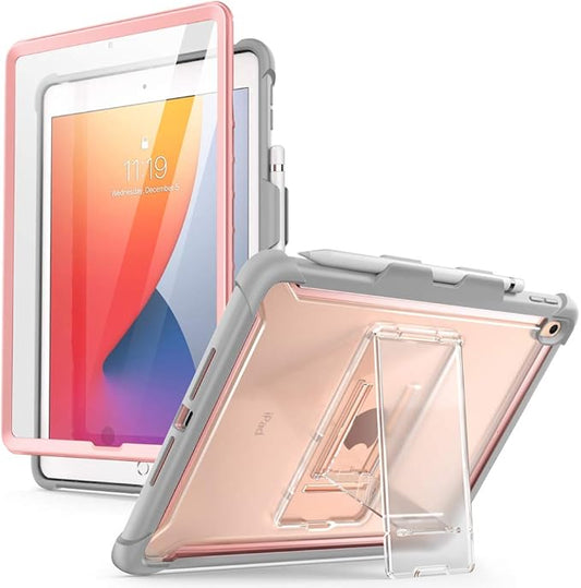 i-Blason Ares Case for New iPad 9th/8th/7th Generation iPad 10.2 2021/2020/2019 Case Full-Body Kickstand with Built-in Screen Protector Cover with Pencil Holder (Rosegold)