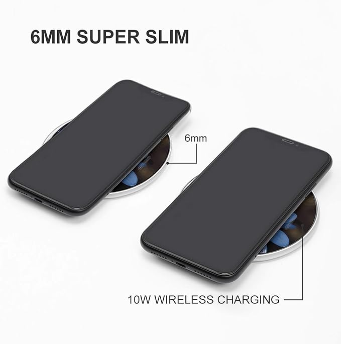 Blue Flower Bee Wireless Charger Fast Wireless Charging Pad with USB Cable 10W Anti-Slip Magnetic Wireless Charger Portable Slim Charger Puck Travel Charging Station