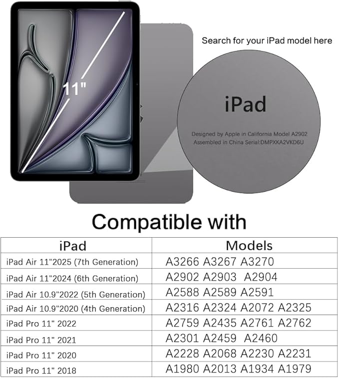 BENTOBEN for iPad Air 11 Inch Case M3/M2 (2025/2024) iPad Air 7th/6th Gen Magnetic CaseTranslucent Matte Shockproof Protective Tablet Cover for iPad Air 5th/4th Generation 10.9 2022/2020 Black