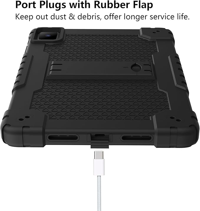 for TCL TAB 10 NXTPAPER 5G 10.4 Inch Tablet case Hybrid Shockproof Silicone Gel Protective Cover with Kickstand for TCL TAB 10 NXTPAPER 5G 10.4 Inch 2025 (9199S) (Black+2 PCS Glass)