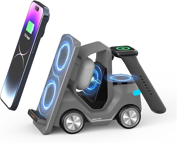 5 in 1 Wireless Charging Station for iPhone ChargerWireless Charger for iPhone16/15/14/13/12 Series&amp AirPods pro/3/2&amp iWatchfor Samsung Charging Station (Grey)