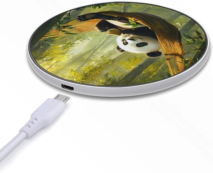 Cute Panda Wireless Charger Anti-Slip Wireless Charging Pad Slim Charger Mat for Men Women