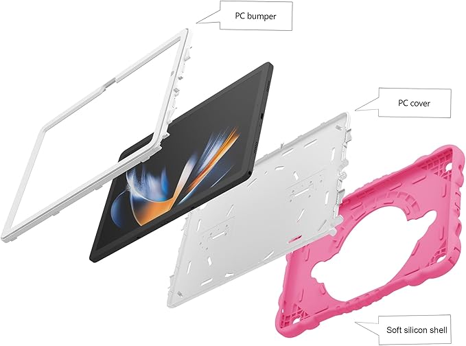 XZC Case for Samsung Galaxy Tab A9+/ A9 Plus Case 11 2023 (SM-X210/X216/X218) Unicorn Heavy Duty Shockproof Protective Case with Stand/Shoulder Strap for Kids Girls Women (Rose)