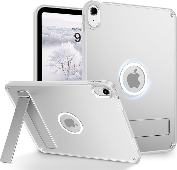 Telaso Magnetic Case for iPad (A16) 11th Generation 11 Inch 2025/ iPad 10th Generation 10.9 Inch 2022 with Invisible Portrait/Landscape Stand Hard Translucent Matte Back Cover Frosted Clear