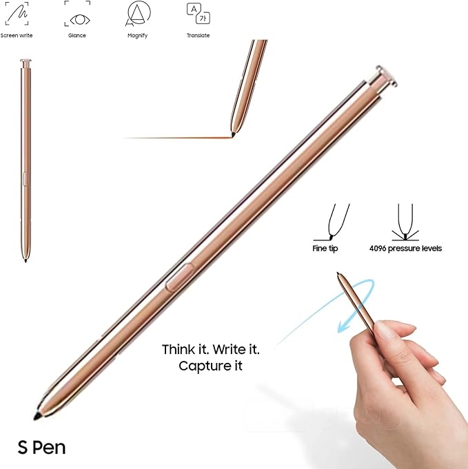 Note 20 Ultra S Pen WithBluetooth Replacement for Samsung Galaxy Note 20 Ultra Stylus PenPN980BAEGUSNote Plus/Note 20/Note 20 5G S Pen(Gold)