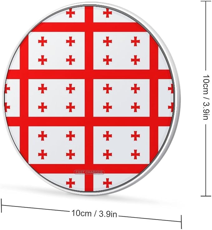 Georgia Flag Fast Portable Charger 10W Funny Graphic Phone Charging Pad with USB Cable