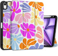 DONGKE for iPad Air 11 Inch Case M4 2026 / M3 2025 / M2 2024 &amp iPad Air 5th 2022 / 4th Gen 2020 10.9 Inch Ultra Thin Soft TPU Back Cover with Pencil Holder Support Auto Wake/Sleep Retro Flowers