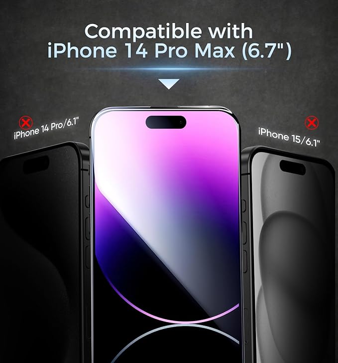 MAGIC JOHN 2 Pack for iPhone 14 Pro Max Screen Protector with Shatterproof Tempered Film Auto Dust-Elimination Bubble Free &amp HD Clear Easy Installation for iPhone 14 Pro Max/6.7 Inch