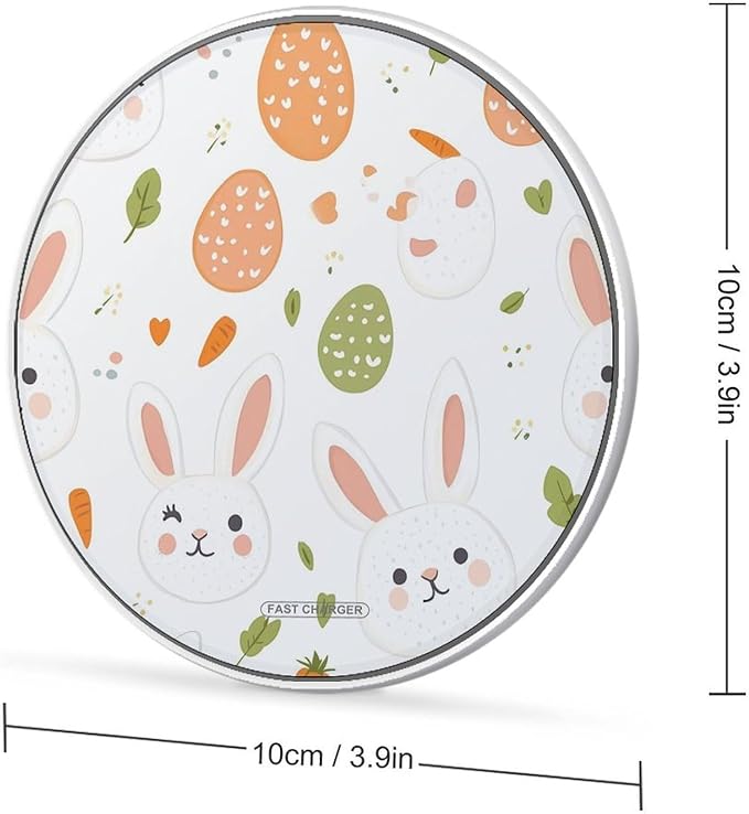 Bunnies Carrot Easter Eggs Phone Charger Magnetic Charging Pad Anti-Slip with USB Cable