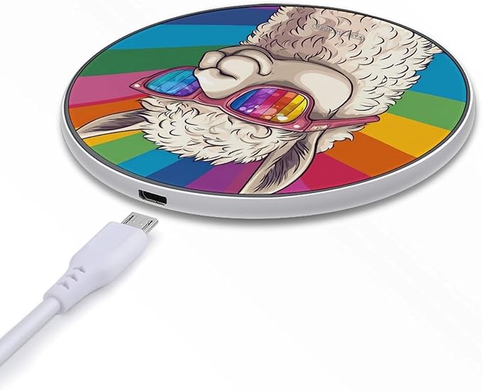 Llama Alpaca Wireless Charger Anti-Slip Wireless Charging Pad Slim Charger Mat for Men Women
