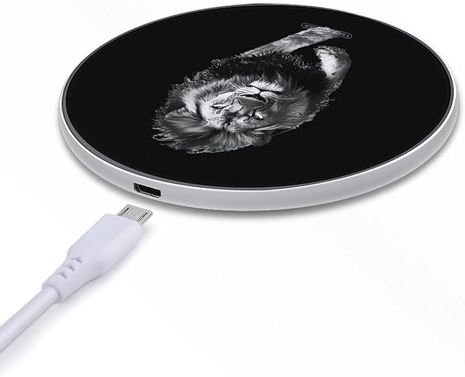 African Lion Wireless Charger Anti-Slip Wireless Charging Pad Slim Charger Mat for Men Women