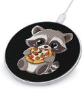 Raccoon Eating Pizza Phone Charger Magnetic Charging Pad Anti-Slip with USB Cable