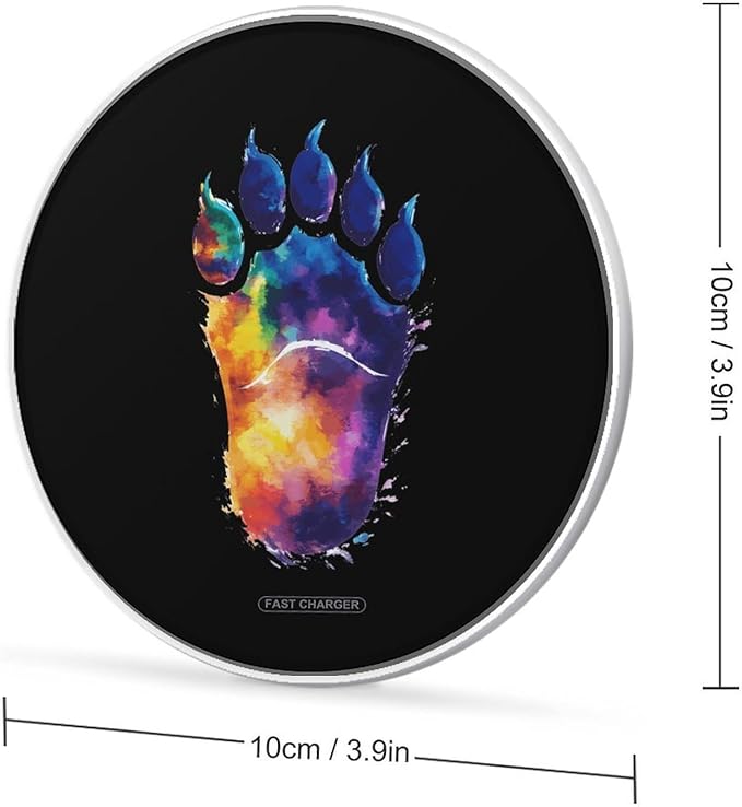 Tie-dye Feet Footprint Wireless Charger Anti-Slip Wireless Charging Pad Slim Charger Mat for Men Women