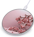 Pink Rose Balloon Heart Wireless Charger Fast Wireless Charging Pad with USB Cable 10W Anti-Slip Magnetic Wireless Charger Portable Slim Charger Puck Travel Charging Station