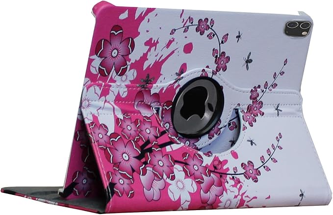 Case for iPad Pro M5 11 2025 / Pro M4 11-Inch 2024 Rotating Stand Smart Cover for A3357 A3361 A3362 A2836 A2837 A3006 (Cherry Flower)