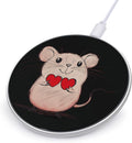 Rats Holding Two Hearts Phone Charger Magnetic Charging Pad Anti-Slip with USB Cable