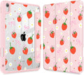 May Chen for iPad (A16) 11th Generation Case 11 Inch 2025 iPad 10th Gen Case 2022 10.9 inch Built-in Pencil Holder with Shockproof Cover Clear Back Shell Auto Wake/Sleep Strawberries &amp Bows