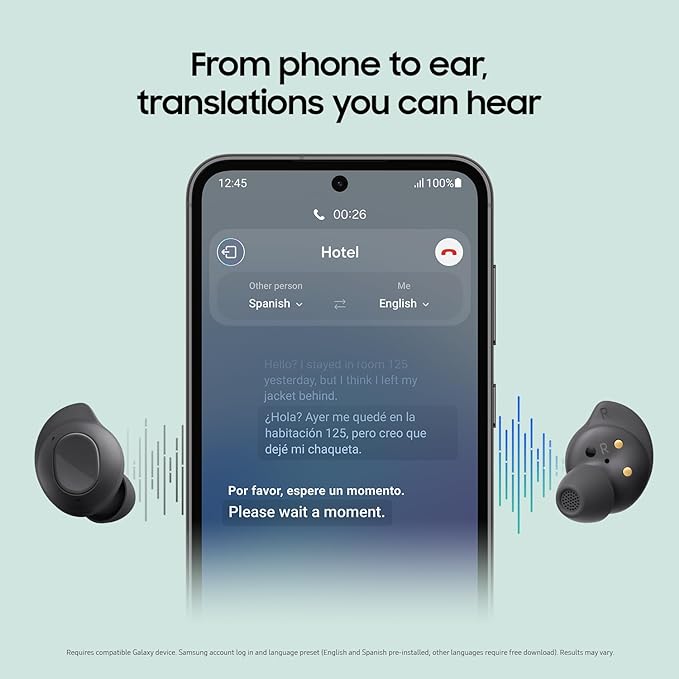 Samsung Galaxy Buds FE True Wireless Bluetooth Earbuds Comfort and Secure in Ear Fit Auto Switch Audio Touch Control Built-in Voice Assistant Graphite [US Version 1Yr Manufacturer Warranty]