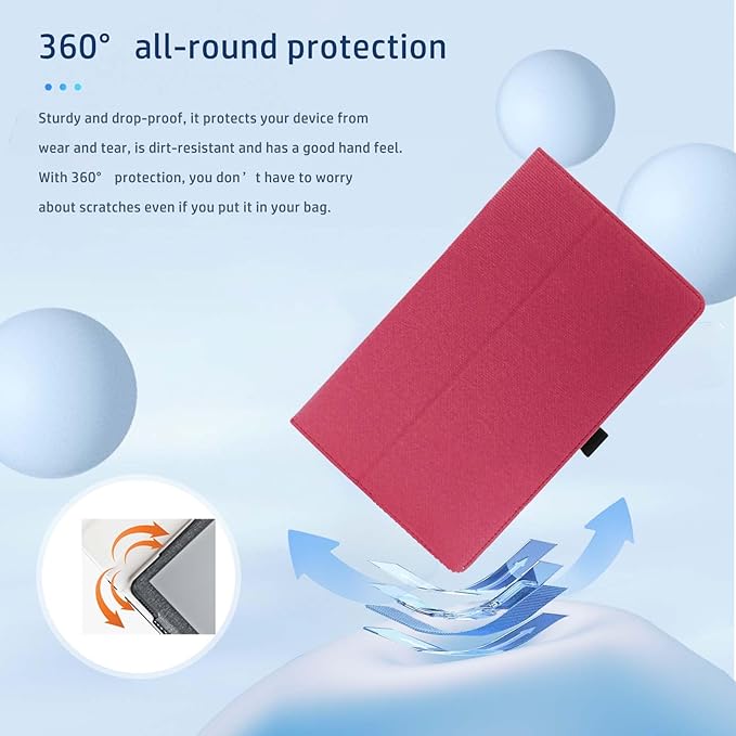Case for TECLAST T65 Tablet 13.4inchNOUKAJU Tablet Protection CoverFolding Stand with Pencil Holder and Wrist StrapDrop-ResistantProtection Case for TECLAST T65(Red)