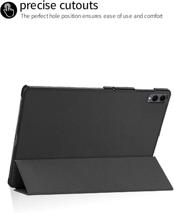 for Samsung Galaxy Tab S11 Ultra (SM-X936B) 2025 Android 14.6 Inch Tablet CaseBOVUGAC Tri-fold Tablet Case Cover for Galaxy Tab S11 Ultra 14.6Full Protection Premium PU Scratch Resistant.(Black)