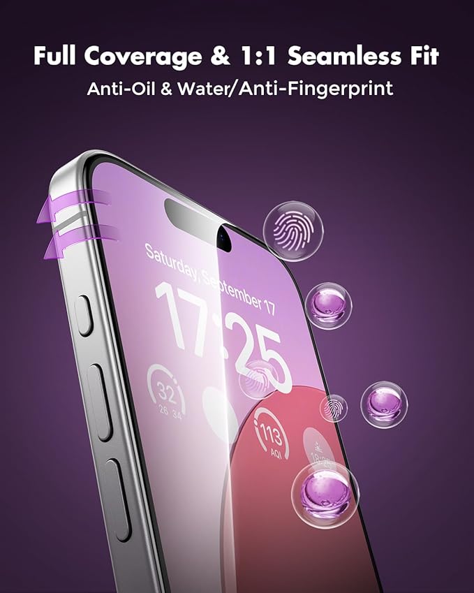 UNBREAKcable Privacy Screen Protector for iPhone 16 Full Coverage Shatterproof Tempered Glass [True 28°Anti Spy] [9H Hardness] [Easy Installation Frame] 2-Pack Private Screen for iPhone 16