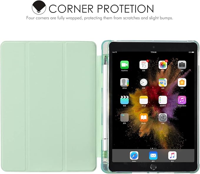 JOYLAND Cartoon Christmas Pad Case for 11 Inch iPad Pro 2018/2020/2021 Green Case Cute Animals with Pencil Holder Smart Trifold Stand Cover Soft TPU Cover for iPad Pro 11 (2018/2020/2021)