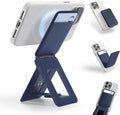 MOFT Phone Tripod Wallet 3 in 1 Phone Stand NFC-Supported Magnetic Phone Wallet MOVAS Vegan Leather Adjustable Card Holder Navy Blue