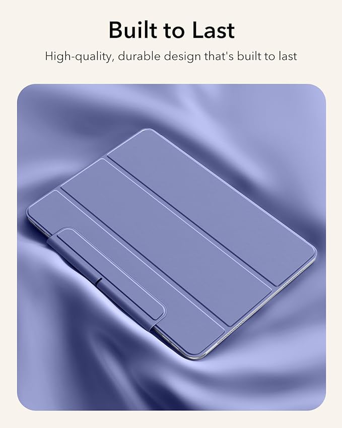 ESR for iPad Air 11 Inch Case M4/M3/M2 (2026/2025/2024) iPad Air 5th/4th Gen (2022/2020) Powerful Magnetic Attachment Slim Trifold Stand Case Auto Wake/Sleep Durable Protection Purple
