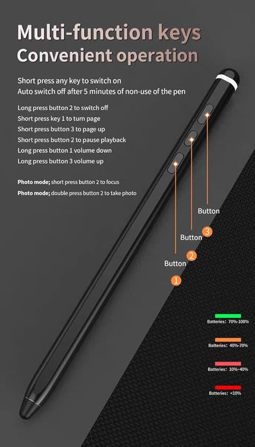 Z Fold 7 S Pen (WithBluetooth) for Samsung Galaxy Z Fold 7/ Fold 6 Fold EditionStylus Pen for Samsung Galaxy Tablet Android Microsoft Surface AMZ Fire HDApple All Touch Screen Devices (Black)