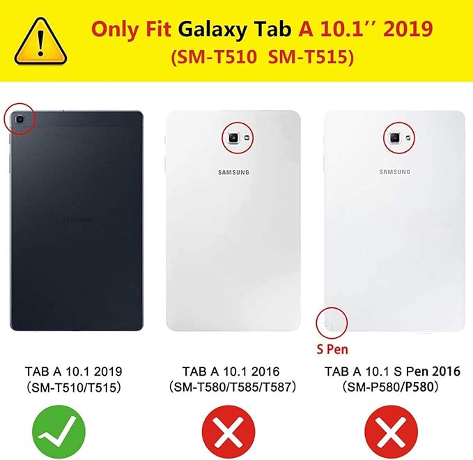 Case for Samsung Galaxy Tab A 10.1 2019 (SM-T510/T515/T517)Portable Heavy Duty Dropproof Protective Cover Case with 360 Rotating StandHandle &amp Shoulder StrapStylus Pen (New Purple)