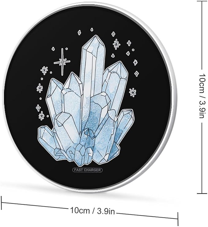 Blue Crystals Fast Portable Charger 10W Funny Graphic Phone Charging Pad with USB Cable