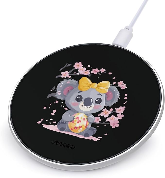 Easter Koala Wireless Charger Anti-Slip Wireless Charging Pad Slim Charger Mat for Men Women