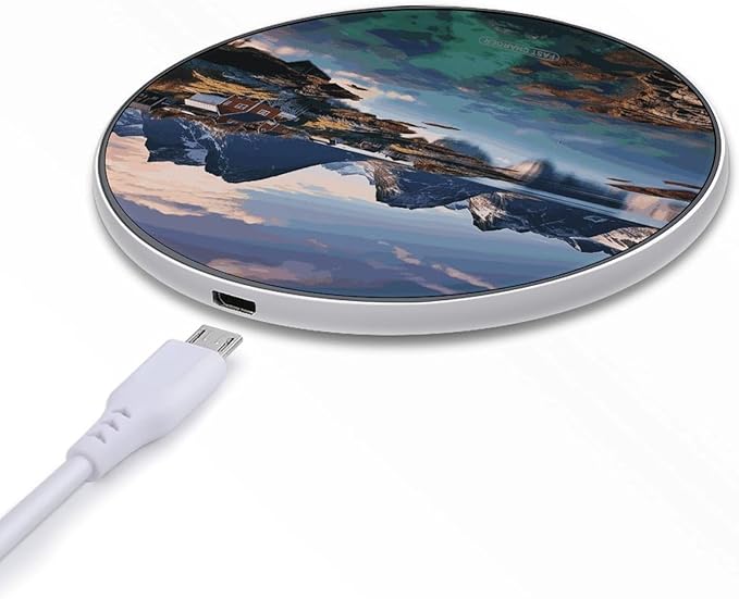 Norway Islands Wireless Charger Fast Wireless Charging Pad with USB Cable 10W Anti-Slip Magnetic Wireless Charger Portable Slim Charger Puck Travel Charging Station