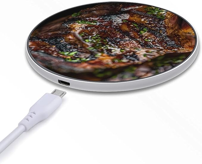 Beef Steak Wireless Charger Anti-Slip Wireless Charging Pad Slim Charger Mat for Men Women
