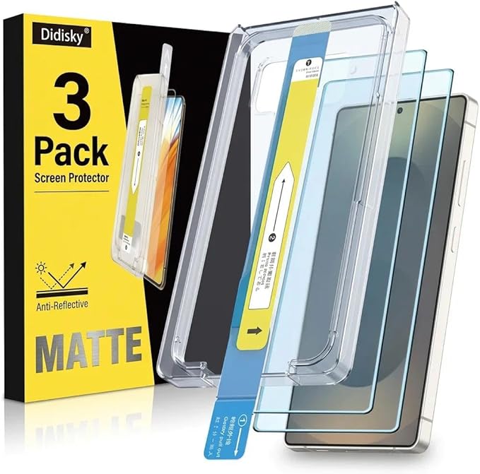 Didisky 3-Pack Matte Screen Protector for Samsung Galaxy S25 Ultra Anti-Glare Anti-Reflecting Glass with Auto-Alignment Kit for Flawless Bubble-Free Installation Supports Ultrasonic Fingerprint ID