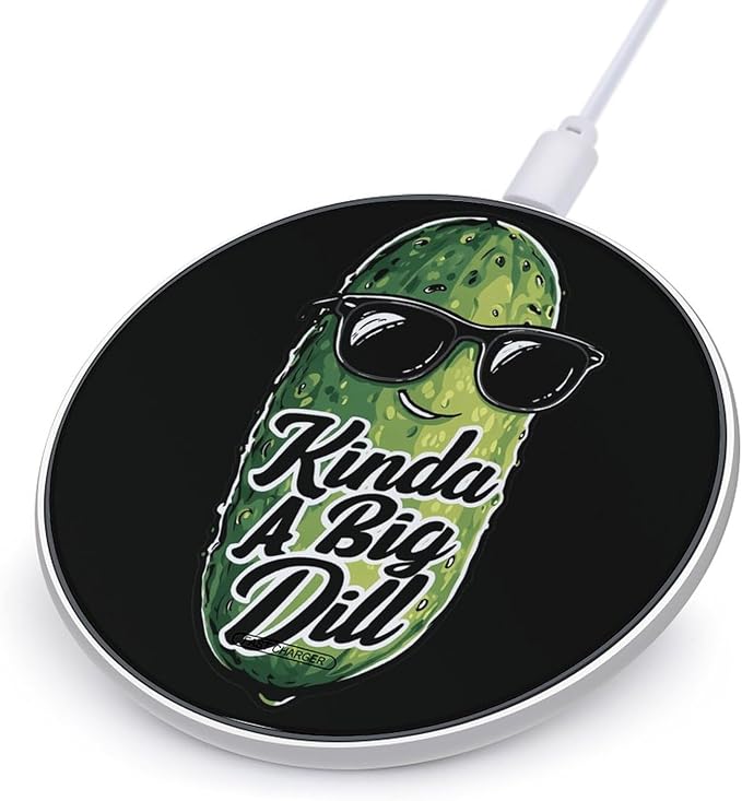 Kinda A Big Dill Pickles Phone Charger Magnetic Charging Pad Anti-Slip with USB Cable