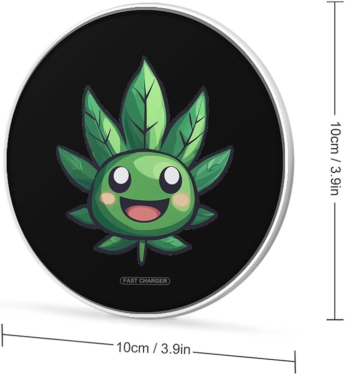 Pot Weed Leaf Wireless Charger Anti-Slip Wireless Charging Pad Slim Charger Mat for Men Women