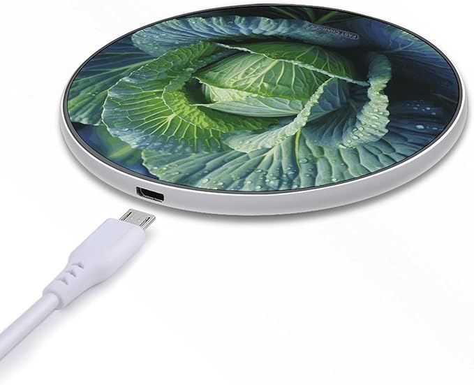 Bright Cabbage Wireless Charger Fast Wireless Charging Pad with USB Cable 10W Anti-Slip Magnetic Wireless Charger Portable Slim Charger Puck Travel Charging Station