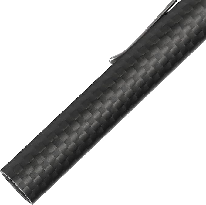 Cool Hand 4.9'' Carbon Fiber Bolt Action Pen with Retractable Stylus Tip for Any Touch Screen Ballpoint Ink Refillable Compact Size Skelton Out Deep Pocket Clip (Carbon Fiber Silver)