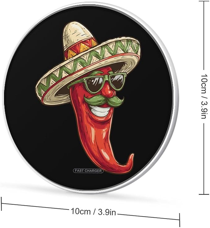 Mexico Chili Pepper Phone Charger Magnetic Charging Pad Anti-Slip with USB Cable