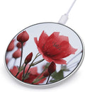 Red Flower Bud Wireless Charger Fast Wireless Charging Pad with USB Cable 10W Anti-Slip Magnetic Wireless Charger Portable Slim Charger Puck Travel Charging Station