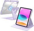 Wenlaty for iPad (A16) 11th Generation Case 11 Inch 2025 for iPad 10th Generation Case 10.9 Inch 2022 with Pencil Holder 360° Rotating Protective Stand Cover Detachable Magnetic Back Lavender