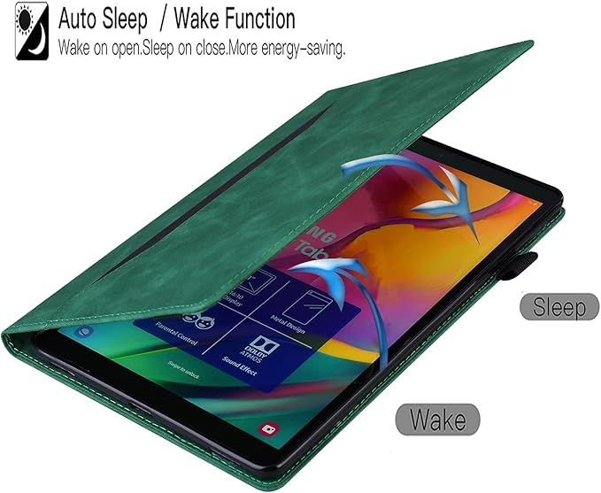 Flip Case for Samsung Galaxy Tab S10 FE+ Plus 2025 13.1 inch PU Leather Stand Soft Back Smart Auto Wake/Sleep CoverAdjustable Stand Shell w/Card Slots/Pen Holder/Front Pocket - Green