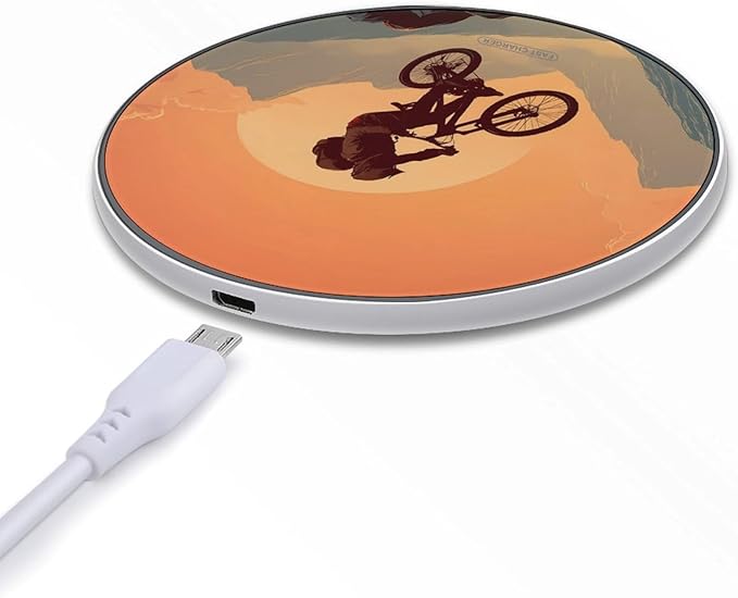 Mountain Sunset Bike Biker Rocks Phone Charger Magnetic Charging Pad Anti-Slip with USB Cable