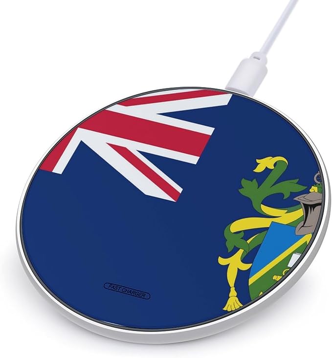 Flag of The Pitcairn Islands Fast Portable Charger 10W Funny Graphic Phone Charging Pad with USB Cable